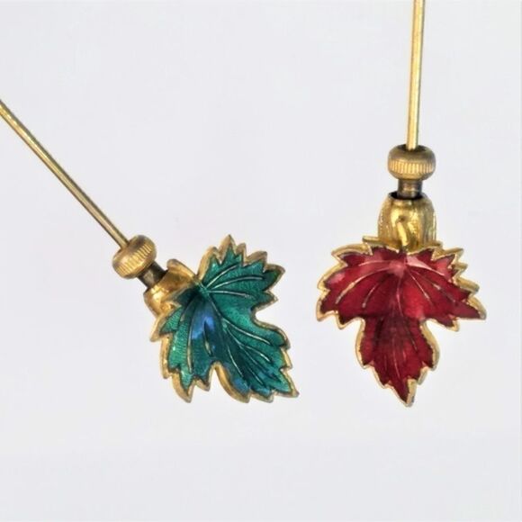 Canadian Maple Leaf Tie Sticks Hat Scarf Pins - Picture 3 of 8